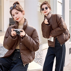 时尚立领专机门襟袋口短款皮棉袄2668P125，女装棉衣/棉服，乐衣轩