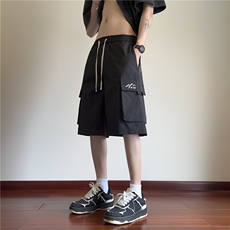 抖音品质夏季新款潮流工装口袋宽松五分裤B315-K24116-特p30控68，男装牛仔裤，电商B315