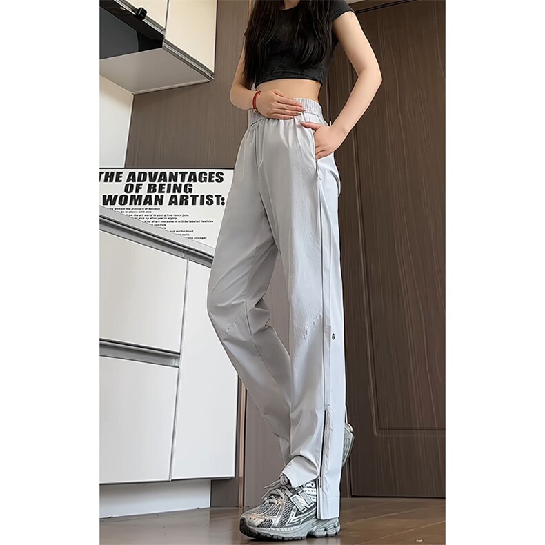 复合版本纯色侧拉链设计潮流大码直筒休闲裤男K59551-特P50控98，男装休闲裤，电商A001