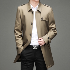 2021羽绒内胆风衣男中长款秋冬商务休闲立领宽松外套ZL2111-P250，男装羽绒服，电商B212（原钱塘6029）