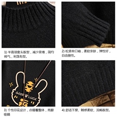 半高领毛衣男士大码针织衫男毛线衣男网格M18297-P45加绒款-P65，男装针织衫/毛衣，电商A040A