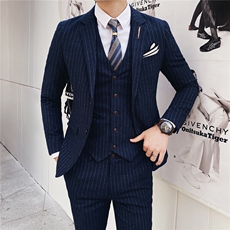 条纹西装男套装礼服三件套商务正装西服SJT-X30-P285，男装西服，星座1012