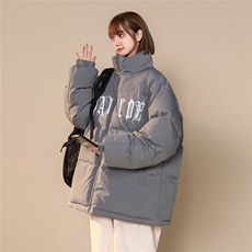 中性22冬季新款潮流字母时尚百搭宽松保暖立领棉衣MY2056P85控118，男装棉衣，A247A