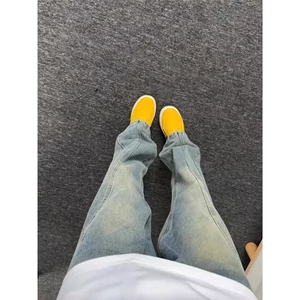 高街复古牛仔裤男新款美式潮牌穿搭显腿长直筒微喇裤子LA5177-P45图片