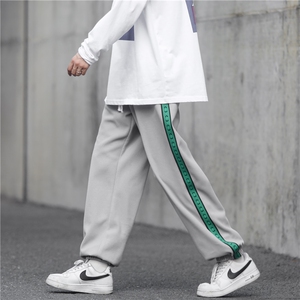 高品质华夫格休闲裤大码宽松长裤模特图B299-X5312-P45-限58