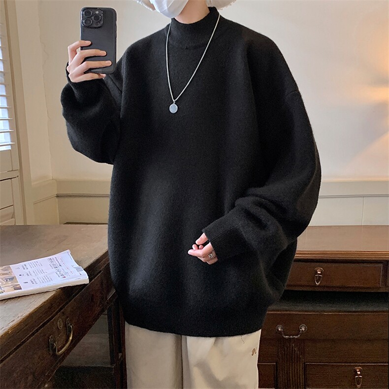 纯色半高领毛衣针织衫打底男士A367MB04P45控68,男装T恤,电商A367