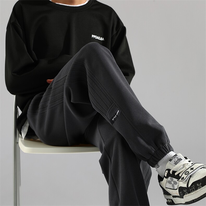 主推款：时尚潮牌320克重磅棉盖丝面料针织休闲高品质长裤，男装休闲裤，星座210-5(原414-2)