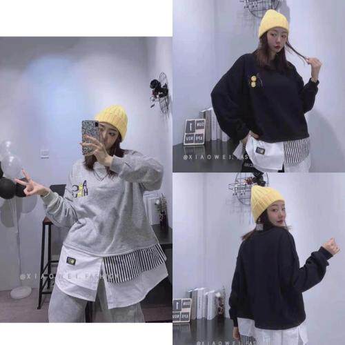 假两件笑脸卫衣，女装卫衣/绒衫，依依莱客