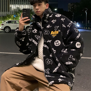 清仓万米面料补货羊羔毛绒外套夹克棉袄棉服棉衣男连帽P80立领P70图片