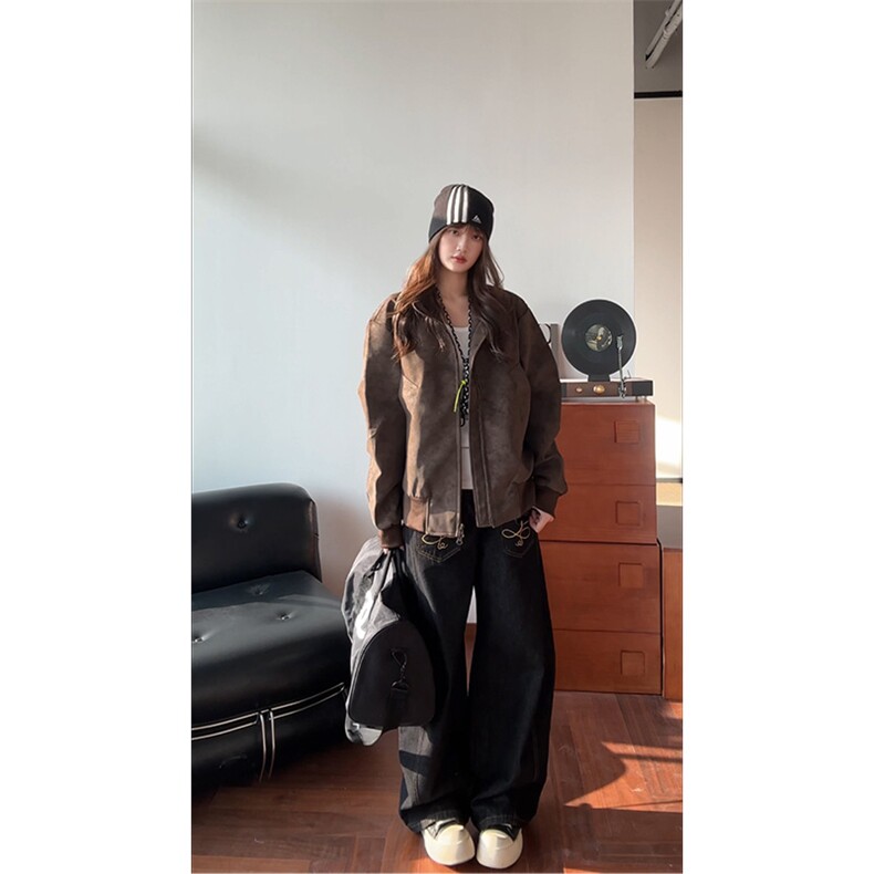 加绒皮衣扎染棉服美式复古夹克冬季短款休闲装5D1182-TP70不,男装夹克,电商A102