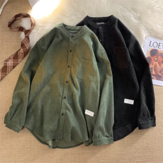 毛毯-复古简约男士春秋季长袖灯芯绒衬衫7001-P38，男装衬衫，电商B380（原B361）