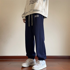 2023冬季新款内景大码菠萝格刺绣卫裤M-5XHK23919-P50，男装休闲裤，电商A022