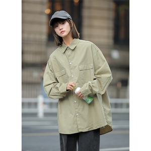 新款衬衫女长袖外套高级感cityboy日系工装衬衣春装7022P45图片
