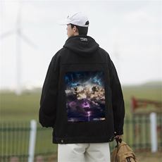 牛仔外套男春美式高街hiphop痞帅炸街夹克宽松潮牌上衣JK1042-P88，男装夹克，星座1103-3