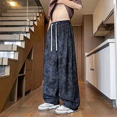休闲裤男夏季新款港风宽松冰丝扎染阔腿裤CK2116-特P35，男装休闲裤，星座214-3