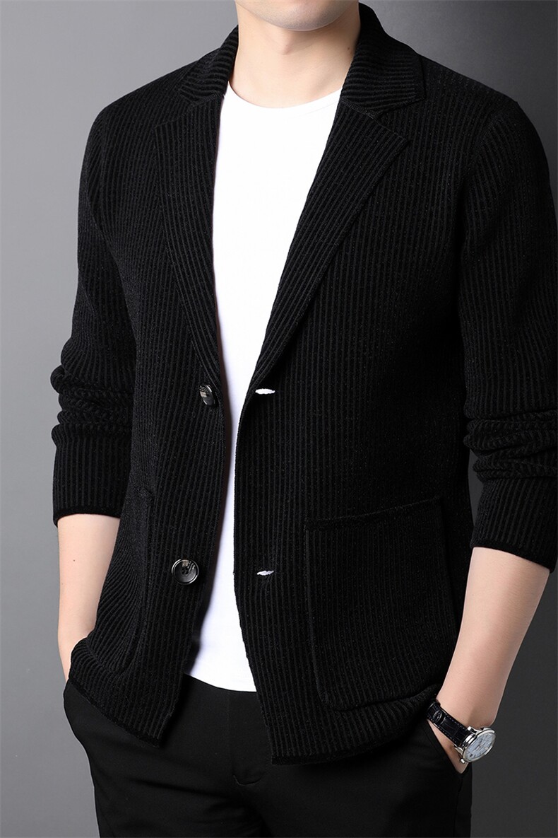 针织衫西服外套男翻领2023春秋季新款男装中年男士休闲便西上衣,男装针织衫/毛衣,电商B212（原钱塘6029）