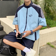 美式复古街头运动套装男女同款高街oversize小众情侣装W7422-P54，男装夹克，星座512-3