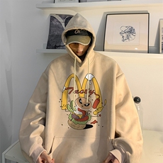 麂皮绒连帽卫衣美式趣味汉堡印花JK23409特批p43-控69，男装卫衣，星座605(原A050)