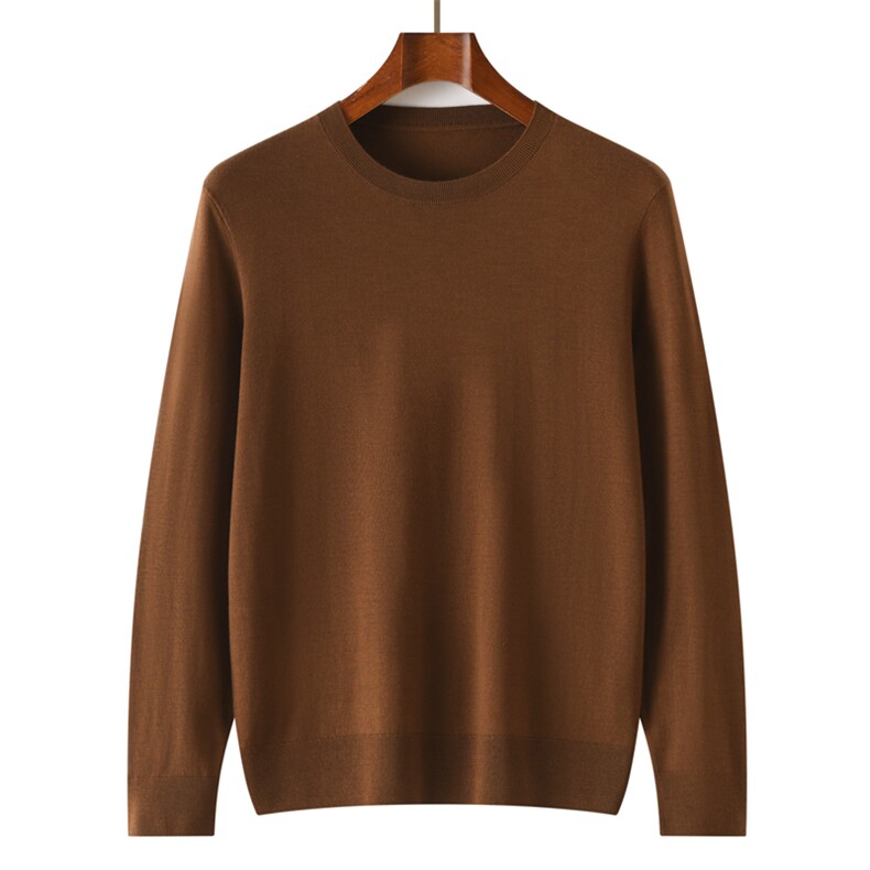 羊毛衫男士薄款商务休闲长袖2025年春季套头针织衫，男装羊毛衫，昭美纯山羊绒