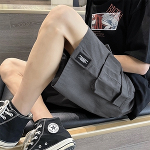 多口袋工装休闲短裤男潮流ins潮牌沙滩裤夏季新款宽松运动五分裤图片