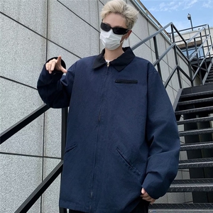 JK9025 2025秋新款翻领外套男美式复古设计感小众夹克图片