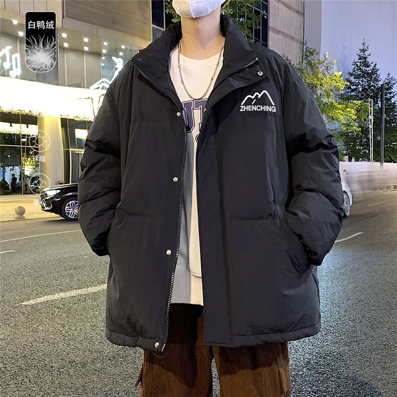 港风冬季新款立领白鸭绒羽绒服男潮宽松印花YR6185P195控258,男装羽绒服,电商A268A