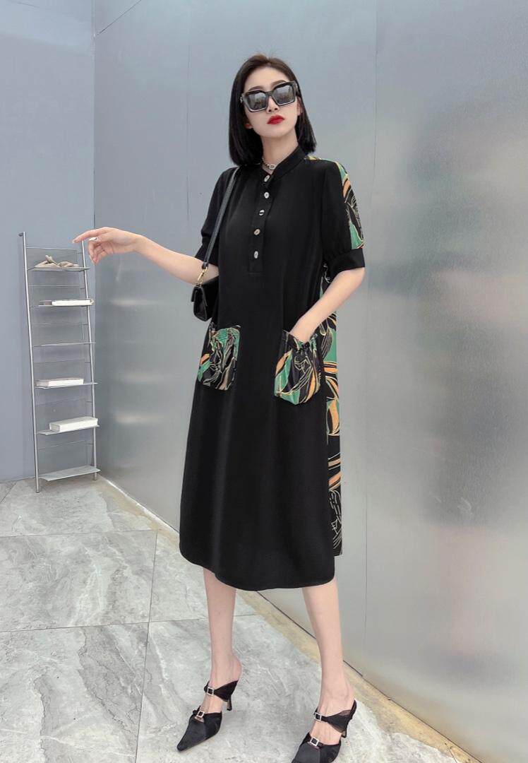 拼色连衣裙，女装连衣裙，FEIZI 飞子