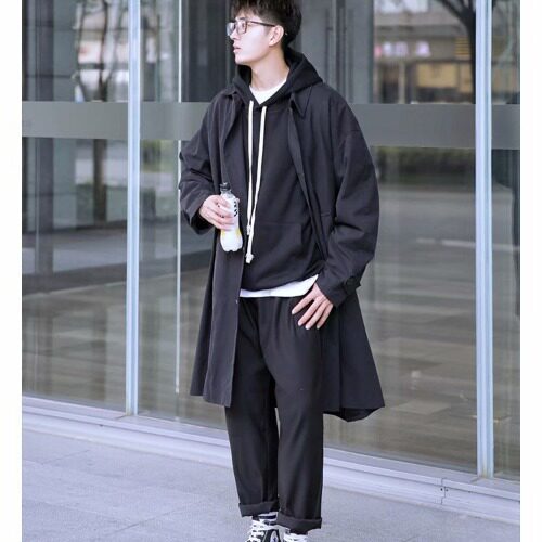 春秋中长款风衣男宽松港风帅气休闲百搭外套男英伦风韩版潮流大衣,男装夹克,星座1210-1