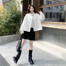 现货！现货！2026春季新款时尚宽松简约休闲短款外套女，女装短外套，2C306