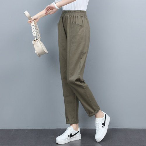 运动裤女秋季显瘦韩版宽松直筒百搭束脚休闲哈伦裤2023新款,女装休闲裤,涵誉