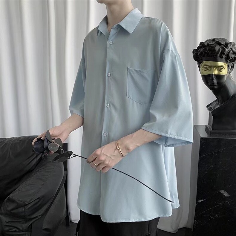 五分袖衬衫春款男港风潮流C00006P32图片