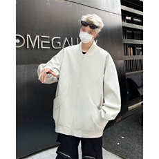 2024新款夹克男士春秋季时尚休闲宽松纯色情侣棒球服外套W9335，男装夹克，星座506