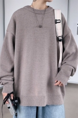 1港风宽松中性情侣潮流纯色大码M-5XL毛衣男外套7979P45加绒P55，男装针织衫/毛衣，星座226-2