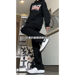 烟灰色牛仔裤秋冬款男生穿搭高级感长裤子CHNZK01-P53加绒58图片