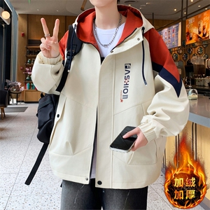 美式开衫秋冬季外套男宽松潮流帅气加绒加厚夹克冬 A436-6805-P85图片