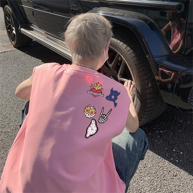 直播抖音得物品质纯棉250克无袖背心T恤T2535P26控39，男装背心/马甲，电商C408(原B339-1)