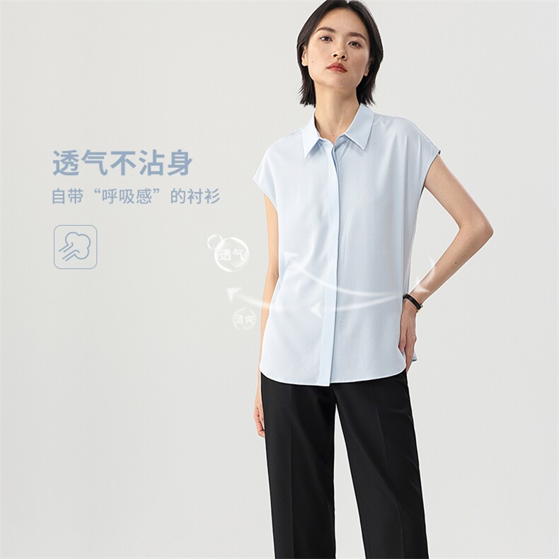 女装简约优雅法式衬衫无袖通勤女减龄2025年春季,女装衬衫,拓晨羊绒