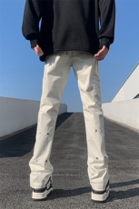 美式ins高街hiphop新款弹力修身直筒休闲裤货号K675P65，男装牛仔裤，电商A063