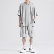 休闲时尚套装男夏季篮球运动潮牌一套搭配短袖短裤TZ51-特批70，男装休闲套装，星座718