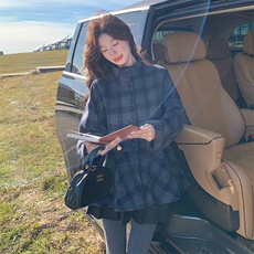 大货格纹超好看双面羊毛大衣女外套2025新款A808P285K398，女装短外套，2C268