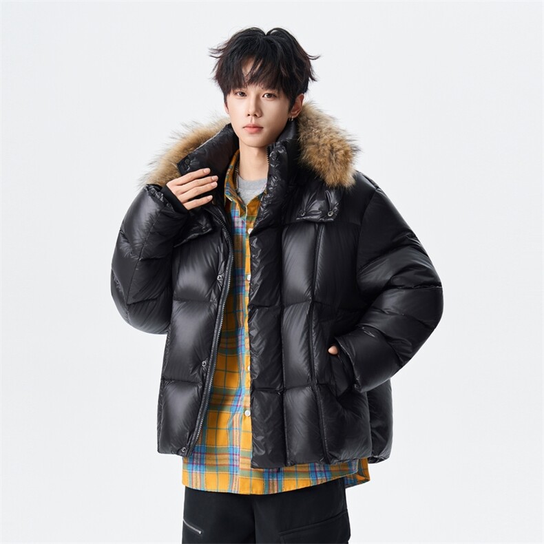 抖音标90绒现货原创潮牌情侣同款羽绒服C323-1-5709-P285，男装羽绒服，电商C323-1