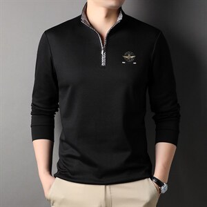 G99615男式秋季服装新款长袖T恤青年翻领卫衣四季打底体恤P65图片