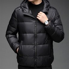 F81515鸭绒90绒高货秋冬新款连帽休闲中青年男士羽绒服外套，男装羽绒服，钱塘207-1