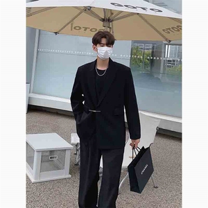 高级感金属扣西装外套男韩系痞帅宽松休闲西服2381-P115图片