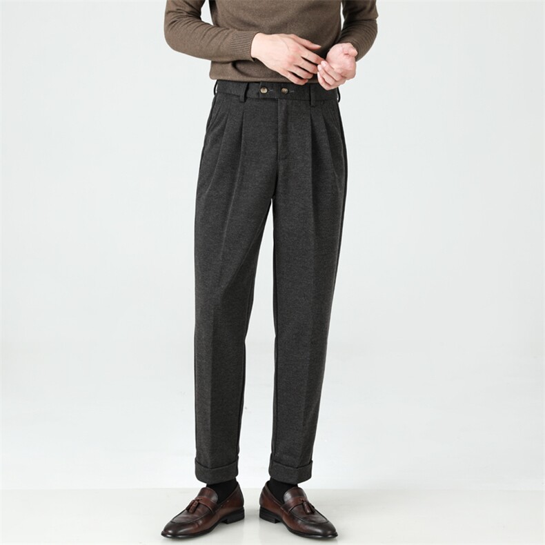 GX5305P50秋冬厚款毛呢西裤日系港风轻奢纯色百搭休闲呢,男装西裤,星座1108-5