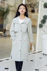 排多扣潮流休闲气质时尚中长款口袋2021年秋季风衣，女装风衣，辉之琳