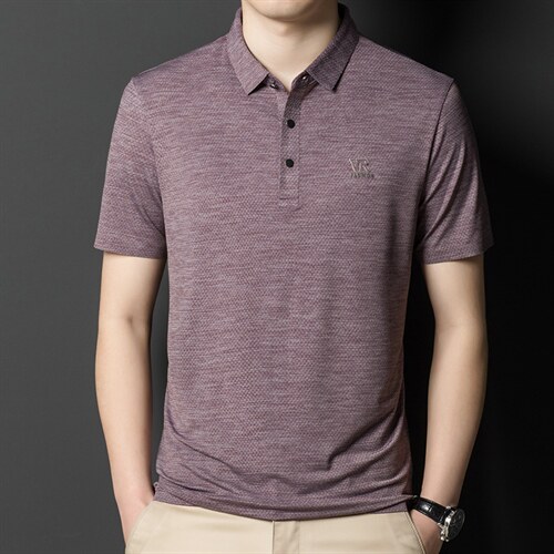 夏季新款男士翻领短袖t恤中年有领男装上衣服休闲POLO衫图片