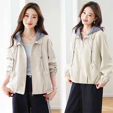 现货秒发2026春秋新款韩版连帽小香风学院派宽松大码小个子短外套，女装短外套，星宇服饰