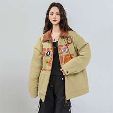 2026春季新款港风美式日系刺绣异色翻领灯芯绒夹克insJK1415-P95，男装夹克，星座313A(原308A-2)