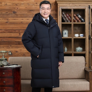 2025年中老年长款压胶加厚保暖外套男士羽绒服H810-P260368图片
